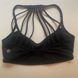 LULULEMON Black Strappy Sports Bra SZ 2